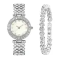 Style de Cadran en Strass (Avec Bracelet) / Argent