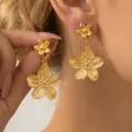 Estilo de Colgante de Flor 3D (TZ119-4) / Dorado