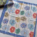 Soft Cotton Crayon Style Floral Blue