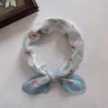 Soft Cotton Flying Flower Blue