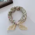 Soft Cotton Plaid Floral Green