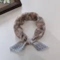 Soft Cotton Plaid Floral Brown