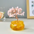 Pink Crystal Glazed Treasure Bowl Money Tree