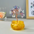 Colorful Fluorite Crystal Glazed Treasure Bowl Money Tree