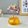 Gelb Violetter Kristall Glasiert Schatzschüssel Geldbaum