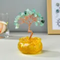 Grüner Aventurin Glasiert Schatzschüssel Geldbaum