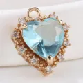 Faceted Heart Style (S3-106) / Aqua Blue