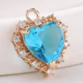 Faceted Heart Style (S3-107) / Lake Blue