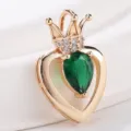 Pointed Crown Heart Style (S3-302) / Green