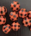 16mm (1 Piece) / Dark Orange And Black Plaid