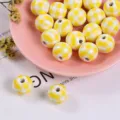16mm (1 Piece) / White And Yellow Plaid