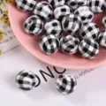 16mm (1 Piece) / White And Black Plaid