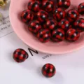 16mm (1 Piece) / Red And Black Plaid
