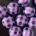 16mm (1 Piece) / Violet And Black Plaid