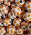 16mm (1 Piece) / White And Light Orange Plaid