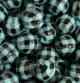 16mm (1 Piece) / Blue And Black Plaid