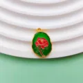 Red Flower And Green Leaf Style (A380)