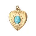 Anello in Acciaio a Forma di Cuore / Ciano