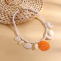 Collana di Perle Artificiali Conchiglia Gialla
