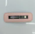 Hollow Leather Rectangle BB Clip / Light Pink