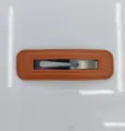 Hohle Leder Rechteck BB Spange / Karamellbraun