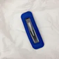 Hohle Leder Rechteck BB Spange / Klein-Blau