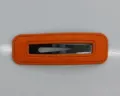 Hohle Leder Rechteck BB Spange / Orange
