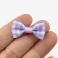 Waist Wrap Bow (XH691) / 3cm / Purple and White Plaid