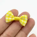 Waist Wrap Bow (XH691) / 3cm / Yellow and White Plaid