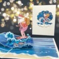Surfing Santa Claus / 15x20cm