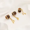 Natural Fussen Red Soil Drum Bead with Tassel