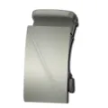 Fibbia automatica uomo in metallo argento spazzolato, con linee diagonali e profilo curvo - Stile Linea Spazzolata (ZDK-099)