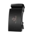 Fibbia automatica nera opaca per cintura, con superficie rettangolare e logo color oro rosa - Stile Cavaliere Opaco (ZDK-Mirror 037)