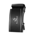 Fibbia automatica da uomo in metallo nero opaco, con sottili linee bianche lungo i bordi - Stile Linea Sottile Decorativa (ZDK-Mirror 062)