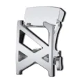 Fibbia automatica da uomo in metallo color argento lucido, mostrata da sola su sfondo bianco - Stile a Scorrimento a Specchio (ZDK-024)