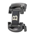 Fibbia automatica nera da cintura, metallo lucido, pannello centrale opaco e motivo B dorato - Stile Pannello Giuntato (ZDK-096)