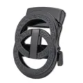 Fibbia automatica nera in metallo per cintura, con doppio anello e motivo greco a meandro - Stile Tasto a Doppio Anello (ZDK-098)