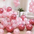 10" / 100 Pièces/Paquet / Rouge Métallique + Rose Perlé