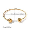 Bracelet Jonc Ouvert avec Perles (B02706) / Or