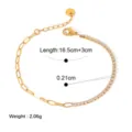 Bracelet Épissage Strass (L02459) / Or