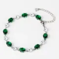 Braccialetto Strass Verde + Bianco (Base Oro)