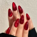 Ojo de Gato Rojo Profundo (Y661) / 30 Piezas/Paquete (Incluye Pegamento Gelatina + Lima)
