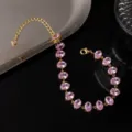 Strass Ovale Rosa (Base Oro)