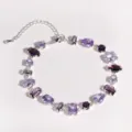 Braccialetto Strass Viola (Base Oro)