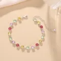Braccialetto Strass Tondo Colorato (Base Oro)