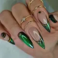 Tiefgrünes Katzenauge Mit Strass (Z273)