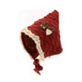 45-49cm (Circonferenza Elastica) / Cappello Principessa Protezione Orecchie a Punta / Rosso