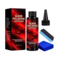 150 ml autoglaspolijstset met fles, rood-zwarte doos, blauwe spons en microvezeldoek - 150ml met Spons en Handdoek