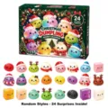 Calendario dell’Avvento di ravioli natalizi con 24 morbidi giochi antistress in una scatola verde - Confezione Regalo del Calendario del Conto alla Rovescia degli Gnocchi di Natale / 1 Set/Scatola
