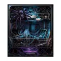 Halloween dishwasher magnetic decal with a spooky spider web, black spider and purple-blue glow - Spider And Web Dark Style / 1 Piece
